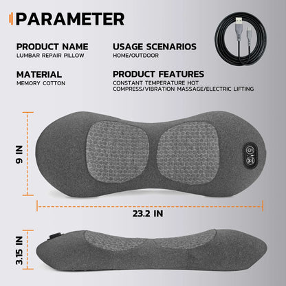 Electric Massage Pillow for Back & Sciatica – 3 Functions